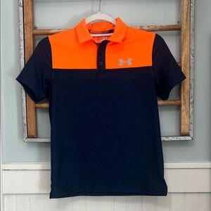 Boys under Armour performance polo youth, medium, orange, and blue